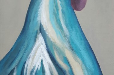 Hahn blau abstrakt keilrahmen acryl Anke Buchmann Bramsche