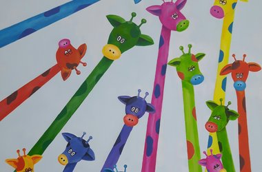 Giraffen acryl keilrahmen kinderzimmer
