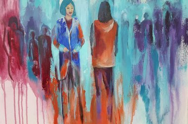 Acryl Begegnung 
