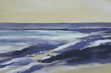 Meer Wellen Acryl Acrylbild lila sand malen