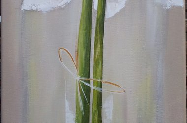 Amarylles Acrylbild Acryl Malen Weihnachten Kunst Bild Keilrahmen 