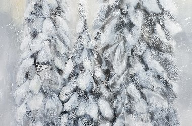 Wintertannen Schnee Acryl Acrylbild Weihnachten Winter Malen Anke Buchmann