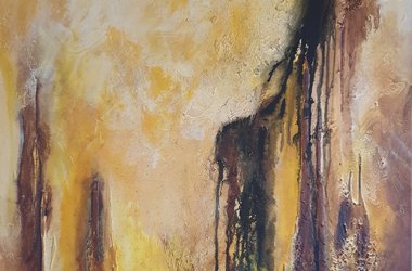 Abstrakt 2014 Acrylbild Gelb 